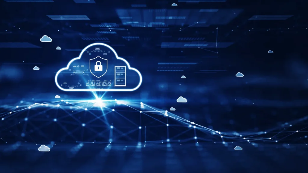 An image of a cloud with a lock on it.